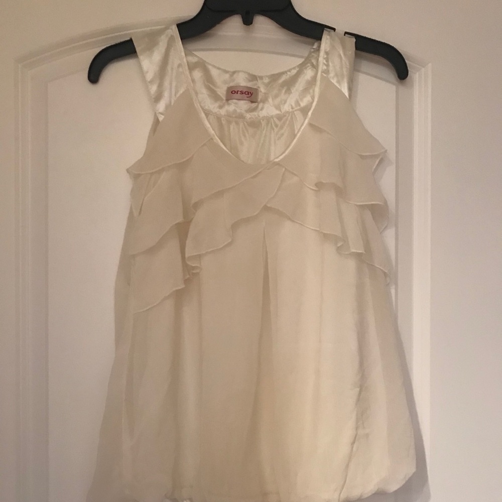 White fluffy tank top